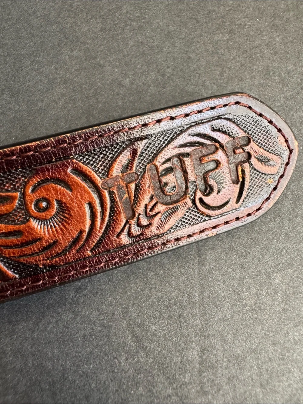 3D Belt Blank Beaded Tooled Brown Leather Western Native Print Unisex Womens 26